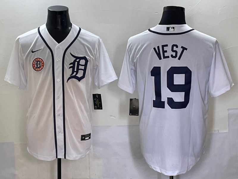 Men 2025 Detroit Tigers 19 Vest White Game Nike MLB Jersey style 9